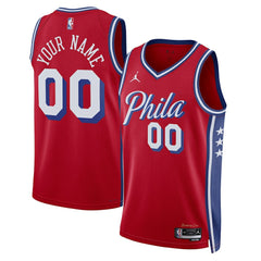 NBA - Philadelphia 76ers Jordan Brand Unisex 2022/23 Swingman Custom Jersey - Statement Edition - Red