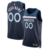 Nike - Minnesota Timberwolves Unisex Swingman Custom Jersey Navy - Icon Edition