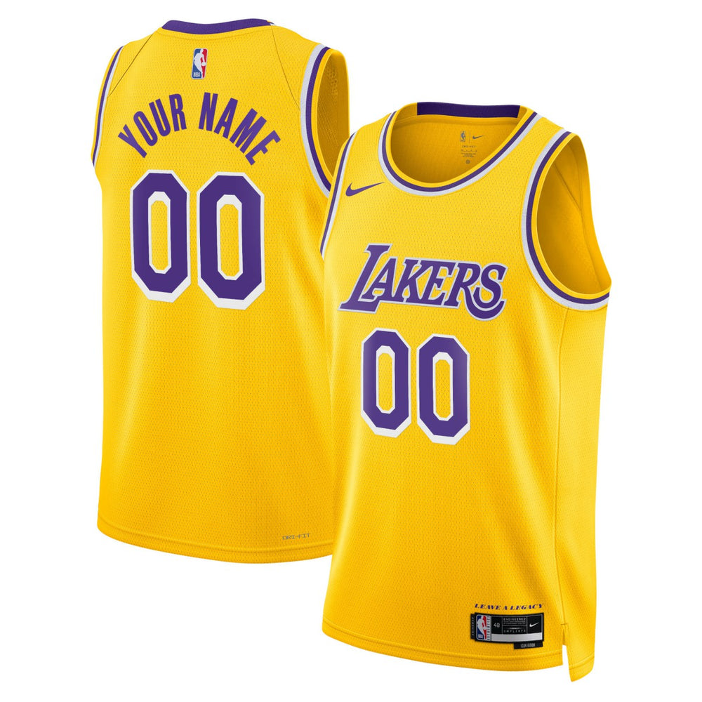 Nike - Los Angeles Lakers Unisex Swingman Custom Jersey Gold - Icon Edition