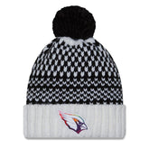 Arizona Cardinals New Era Women's 2023 NFL Crucial Catch Cuffed Pom Knit Hat Black/White - NFL