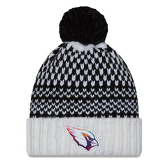 Arizona Cardinals New Era Women's 2023 NFL Crucial Catch Cuffed Pom Knit Hat Black/White - NFL