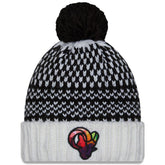 Los Angeles Rams New Era Women's 2023 NFL Crucial Catch Cuffed Pom Knit Hat Black/White - NFL