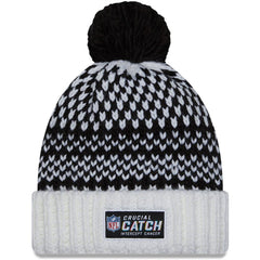 New Orleans Saints New Era Women's 2023 NFL Crucial Catch Cuffed Pom Knit Hat Black/White - NFL