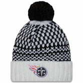 Tennessee Titans New Era Women's 2023 NFL Crucial Catch Cuffed Pom Knit Hat Black/White - NFL