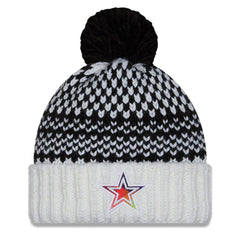 Dallas Cowboys New Era Women's 2023 NFL Crucial Catch Cuffed Pom Knit Hat Black/White - NFL