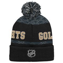 Vegas Golden Knights Youth Puck Cuffed Knit Hat with Pom Black