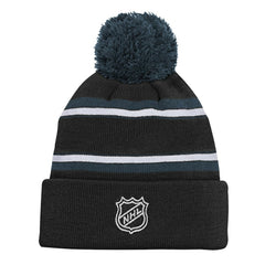 Vegas Golden Knights Youth Jacquard Cuffed Knit Hat with Pom Black
