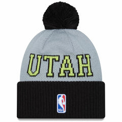 New Era - Utah Jazz Tip-Off Two-Tone Cuffed Knit Hat with Pom - Black/Gray