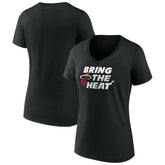 NBA - Miami Heat Women's Team Pride V-Neck T-Shirt - Black