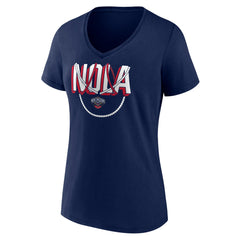 NBA - New Orleans Pelicans Women's Team Pride V-Neck T-Shirt - Navy