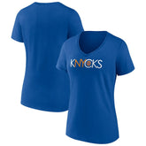 NBA - New York Knicks Women's Team Pride V-Neck T-Shirt - Blue