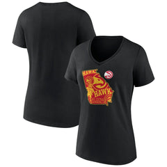NBA - Atlanta Hawks Women's Announcer V-Neck T-Shirt - Black