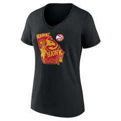 NBA - Atlanta Hawks Women's Announcer V-Neck T-Shirt - Black