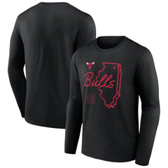 NBA - Chicago Bulls Announcer Long Sleeve T-Shirt - Black