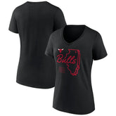NBA - Chicago Bulls Women's Announcer V-Neck T-Shirt - Black