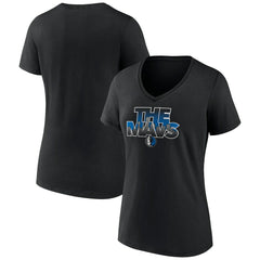 NBA - Dallas Mavericks Women's Announcer V-Neck T-Shirt - Black