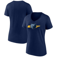 NBA - Memphis Grizzlies Women's Announcer V-Neck T-Shirt - Navy