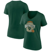 NBA - Milwaukee Bucks Women's Announcer V-Neck T-Shirt - Hunter Green