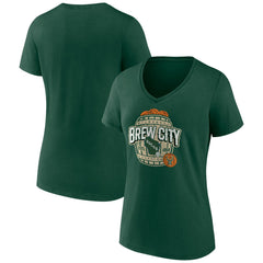 NBA - Milwaukee Bucks Women's Announcer V-Neck T-Shirt - Hunter Green