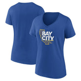 NBA - Golden State Warriors Women's Huddle V-Neck T-Shirt - Royal