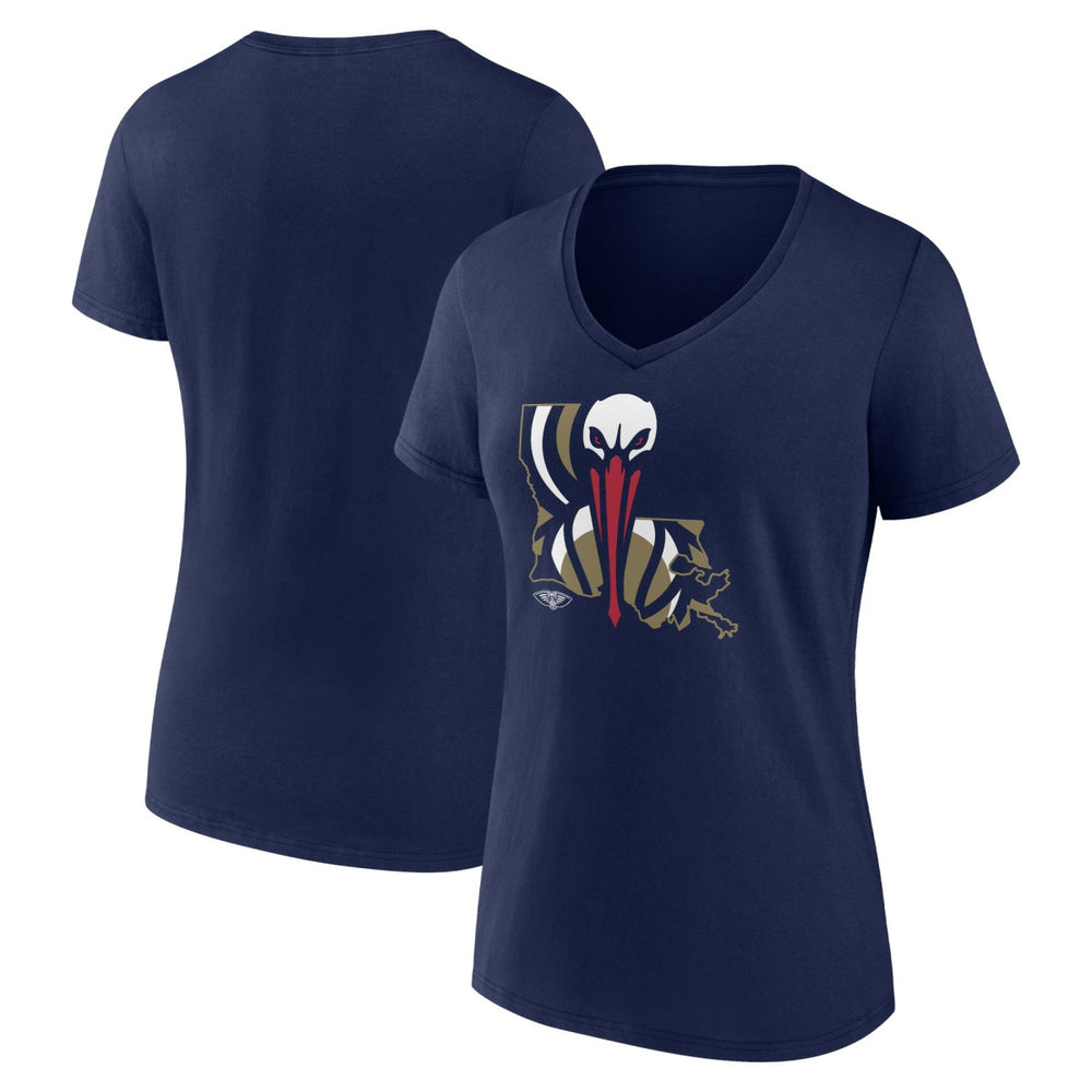 NBA - New Orleans Pelicans Women's Huddle V-Neck T-Shirt - Navy