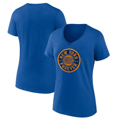NBA - New York Knicks Women's Huddle V-Neck T-Shirt - Blue