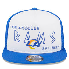 Los Angeles Rams New Era Banger 9FIFTY Trucker Snapback Hat White/Royal - NFL