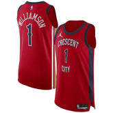NBA - Zion Williamson New Orleans Pelicans Jordan Brand Authentic Jersey - Statement Edition - Red