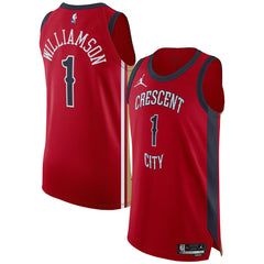 NBA - Zion Williamson New Orleans Pelicans Jordan Brand Authentic Jersey - Statement Edition - Red