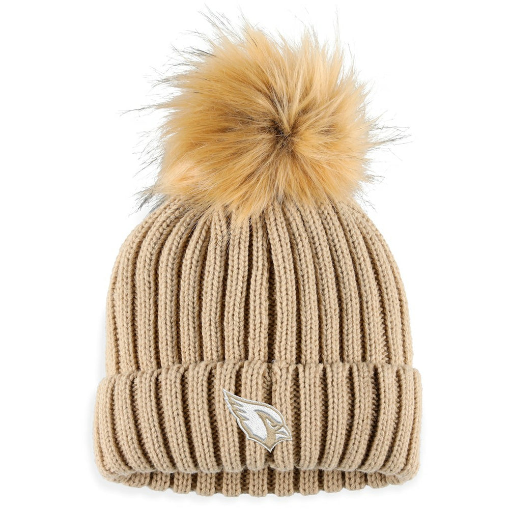 Arizona Cardinals WEAR by Erin Andrews Women's Neutral Cuffed Knit Hat with Pom Natural - NFL