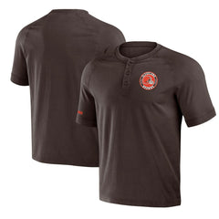 Cleveland Browns NFL x Darius Rucker Collection Washed Raglan Henley T-Shirt Brown - Fanatics