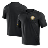 Pittsburgh Steelers NFL x Darius Rucker Collection Washed Raglan Henley T-Shirt Black - Fanatics
