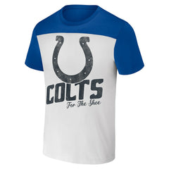 Indianapolis Colts NFL x Darius Rucker Collection Colorblocked T-Shirt White/Royal - Fanatics