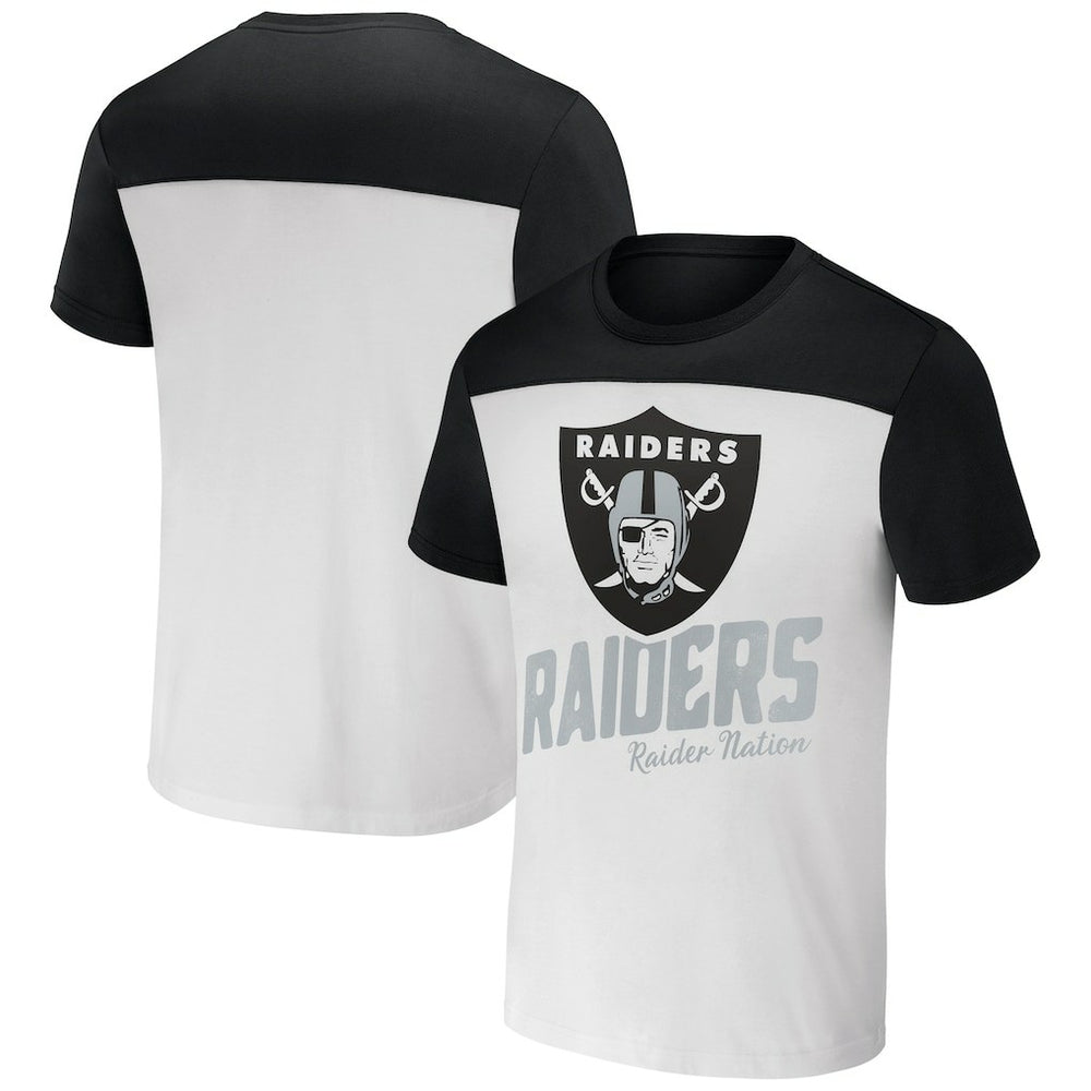 Las Vegas Raiders NFL x Darius Rucker Collection Colorblocked T-Shirt White/Black - Fanatics