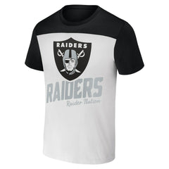 Las Vegas Raiders NFL x Darius Rucker Collection Colorblocked T-Shirt White/Black - Fanatics