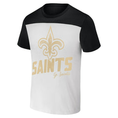 New Orleans Saints NFL x Darius Rucker Collection Colorblocked T-Shirt White/Black - Fanatics