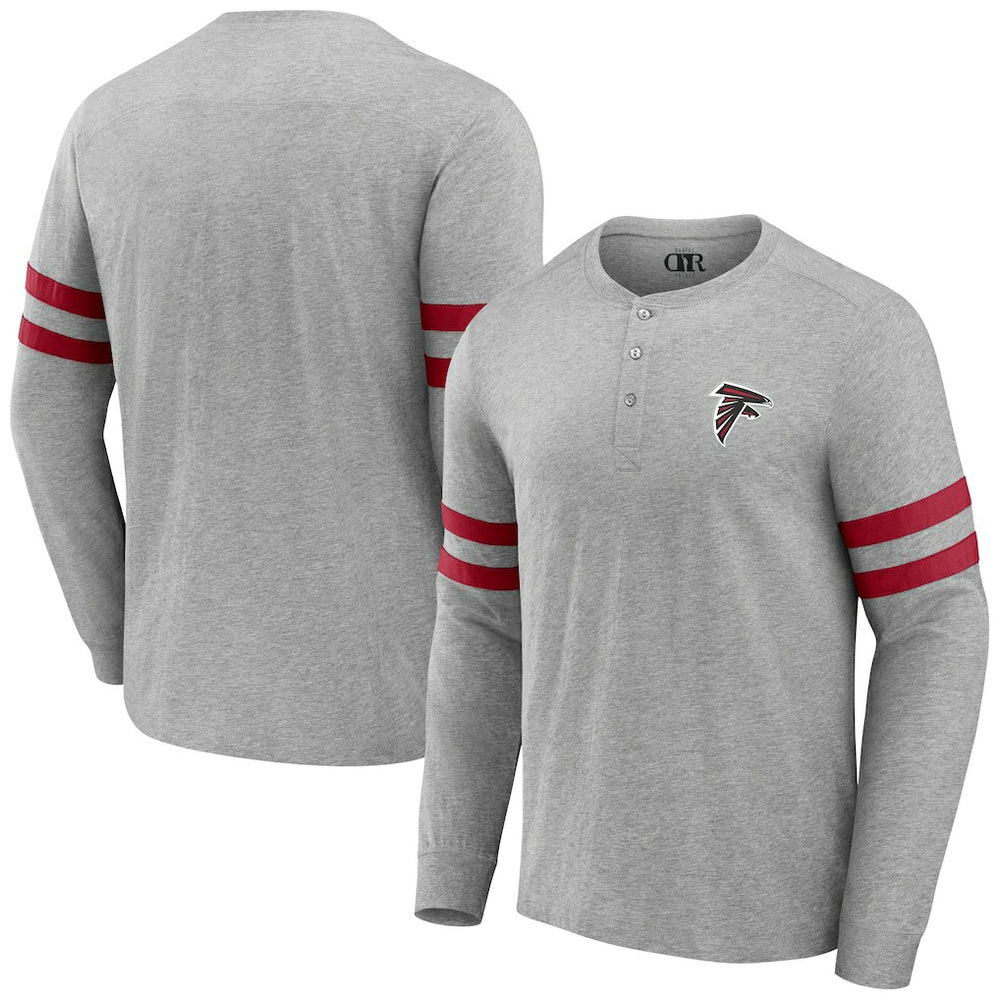 Atlanta Falcons NFL x Darius Rucker Collection Henley Long Sleeve T-Shirt Heather Gray - Fanatics