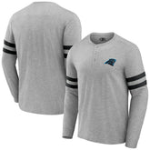 Carolina Panthers NFL x Darius Rucker Collection Henley Long Sleeve T-Shirt Heather Gray - Fanatics