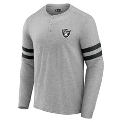 Las Vegas Raiders NFL x Darius Rucker Collection Henley Long Sleeve T-Shirt Heather Gray - Fanatics