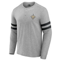 New Orleans Saints NFL x Darius Rucker Collection Henley Long Sleeve T-Shirt Heather Gray - Fanatics