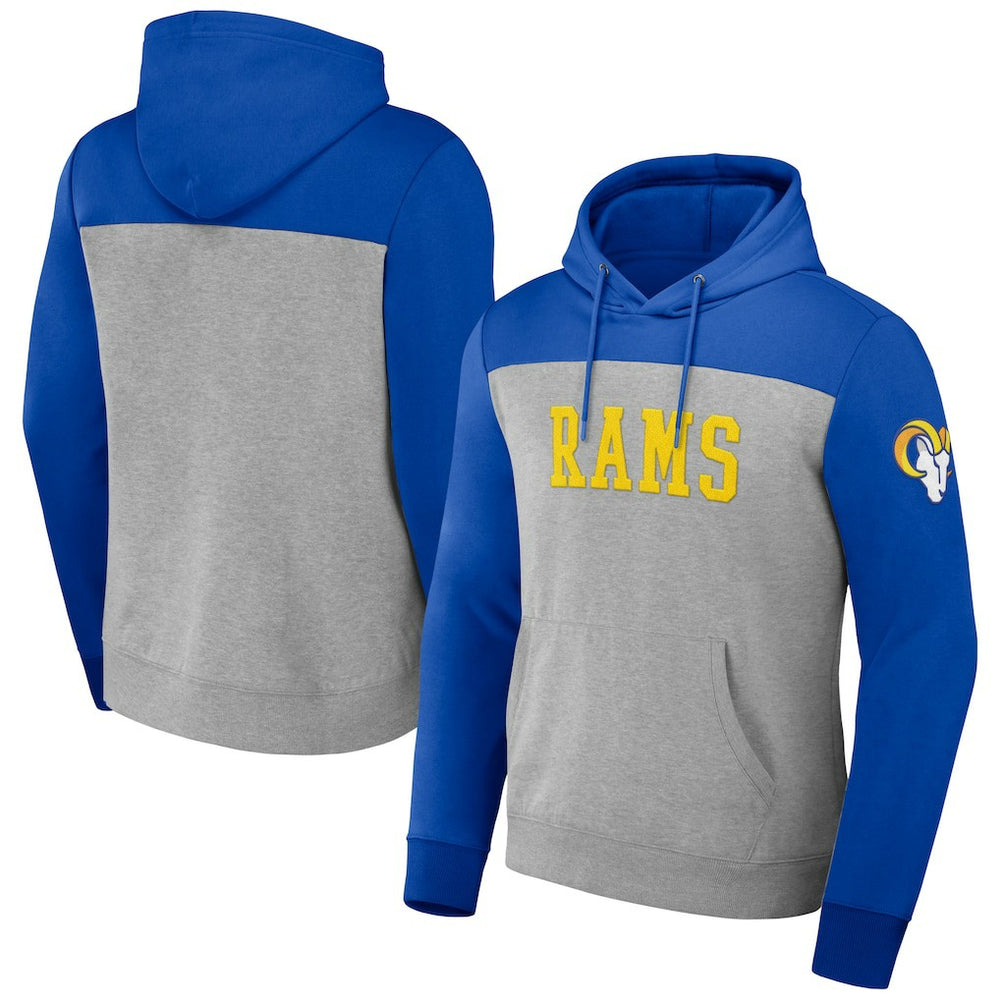Los Angeles Rams NFL x Darius Rucker Collection Color Blocked Pullover Hoodie Heather Gray - Fanatics