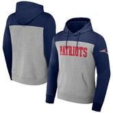 New England Patriots NFL x Darius Rucker Collection Color Blocked Pullover Hoodie Heather Gray - Fanatics