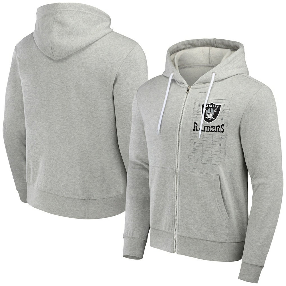 Las Vegas Raiders NFL x Darius Rucker Collection Domestic Full-Zip Hoodie Heather Gray - Fanatics