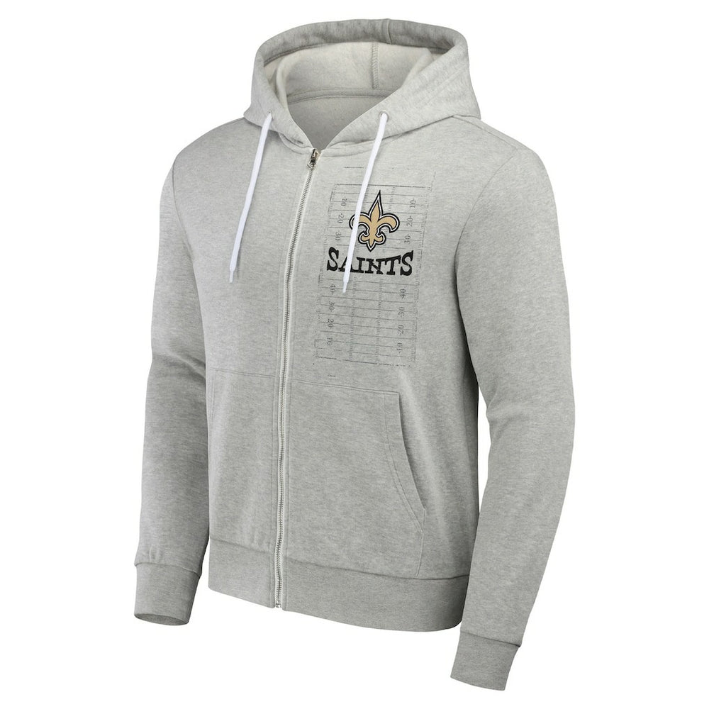 New Orleans Saints NFL x Darius Rucker Collection Domestic Full-Zip Hoodie Heather Gray - Fanatics