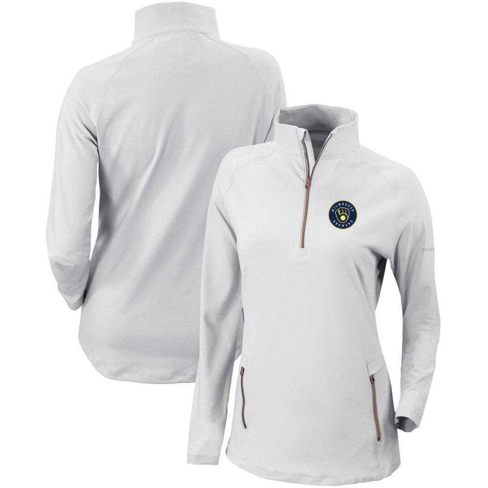 Milwaukee Brewers Columbia Women's Omni-Wick Outward Nine Quarter-Zip Pullover Top discount