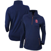 St. Louis Cardinals Columbia Women's Omni-Wick Outward Nine Quarter-Zip Pullover Top On Sale