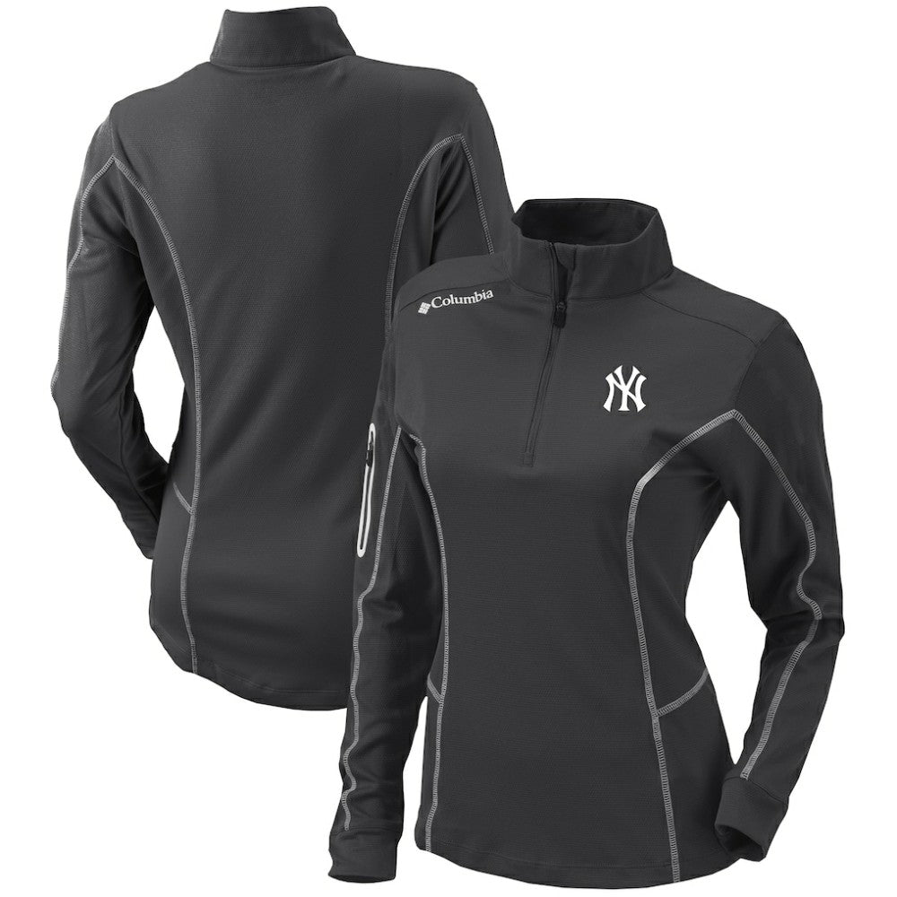 New York Yankees Columbia Women's Omni-Wick Shotgun Quarter-Zip Pullover Top Lifestyle