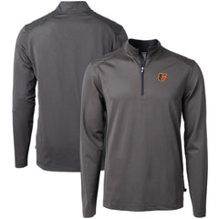 Baltimore Orioles Cutter & Buck Virtue Eco Pique Micro Stripe Recycled Quarter-Zip Pullover Top On Sale