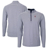 Chicago Cubs Cutter & Buck Virtue Eco Pique Micro Stripe Recycled Quarter-Zip Pullover Top discount