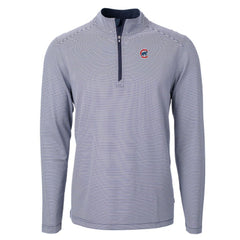 Chicago Cubs Cutter & Buck Virtue Eco Pique Micro Stripe Recycled Quarter-Zip Pullover Top discount